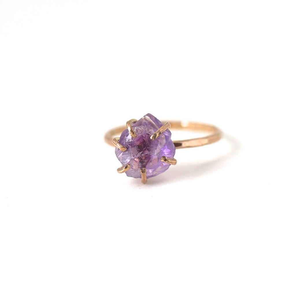 Amethyst Claw Ring 14k gold filled, 5